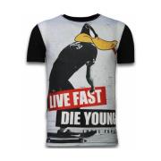 T-shirt Korte Mouw Local Fanatic Duck Live Fast Digital Rhinestone