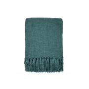 Plaids, deken Malagoon Lake green solid throw (NEW)