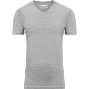 T-shirt Garage Stretch Basic Grijs V-Hals