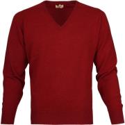 Sweater William Lockie Pullover Lamswol V Poppy