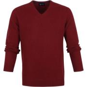 Sweater Suitable Lamswol Trui V-Hals Bordeaux