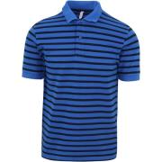 T-shirt Sun68 Poloshirt Strepen Royal Blauw