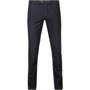 Broek Suitable Chino Sartre Ruit Donkerblauw