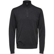 Sweater Selected Berg Half Zip Cardigan Antraciet