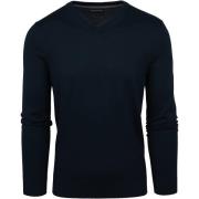 Sweater Suitable Merino Pullover V-Hals Navy