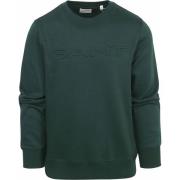 Sweater Gant Sweater Embossed Logo Donkergroen