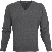 Sweater William Lockie Pullover Lamswol V Grijs