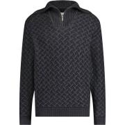 Sweater State Of Art Half Zip Trui Melange Navy