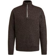 Sweater Vanguard Trui Half Zip Wol Bruin