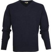 Sweater William Lockie Pullover Lamswol V Midnight Navy
