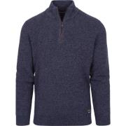 Sweater Casa Moda Half Zip Trui Blauw