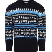Sweater Knowledge Cotton Apparel Wol Print Donkerblauw