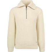 Sweater Armor Lux Camionneur Half Zip Trui Wol Ecru