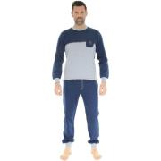 Pyjama's / nachthemden Christian Cane PYJAMA LONG JOGGING BLEU DORIAN