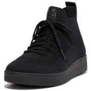 Lage Sneakers FitFlop RALLY X KNIT HIGH-TOP SNEAKERS ALL BLACK