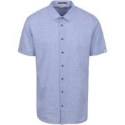 Overhemd Lange Mouw No Excess Short Sleeve Overhemd Linnen Blauw