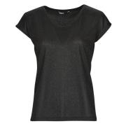 T-shirt Korte Mouw Only ONLSILVERY S/S V NECK LUREX TOP JRS