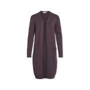 Mantel Vila Noos Ril Long Cardigan - Plum Perfect