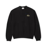 Sweater Lacoste Loose Fit Badge Accent Sweatshirt - Noir