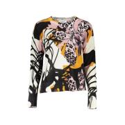 Sweater Desigual Patroon trui met ronde hals met lange mouwen en logod...