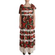 Jurk D&amp;G Lange maxi-jurk met geraniumprint