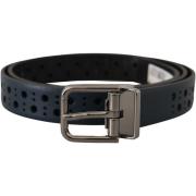 Riem D&amp;G Heren Leren Riem met Perforaties Blauw