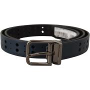 Riem D&amp;G blauwe geperforeerde leren riem voor heren