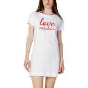 Jurk Love Moschino Womens White Logo TShirt Jurk