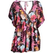 Jurk Desigual Kaftan Top met bloemenprint voor dames - zwart