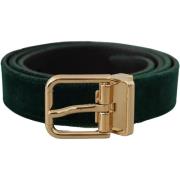 Riem D&amp;G groene fluwelen riem met gouden gesp