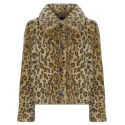 Mantel Guess CECILE PRINT LEOPARD FAUX FUR