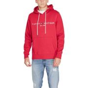 Sweater Tommy Hilfiger Rood bedrukt sweatshirt met capuchon en zakken ...