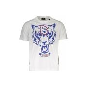 T-shirt Philipp Plein Sport Wit katoenen T-shirt met logoprint