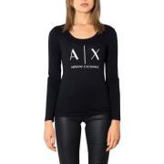 Overhemd EAX dames T-shirt met lange mouwen zwart