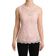 Overhemd D&amp;G Delicate mouwloze blouse met bloemenkant