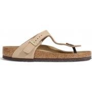 Pantoffels Birkenstock Beige leren pantoffels met rubberen zool