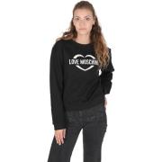 Overhemd Love Moschino Womens Heart Logo Sweatshirt Zwart