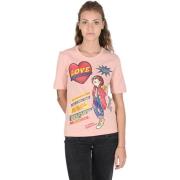 T-shirt Love Moschino Poederroze katoenen T-shirt