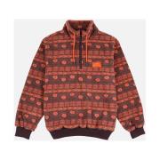 Mantel Oxbow Fleece met halve rits en print SARA