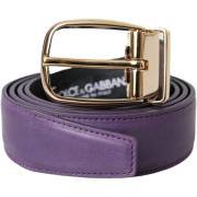 Riem D&amp;G Leren Riem Paars Gouden Gesp Heren Riem