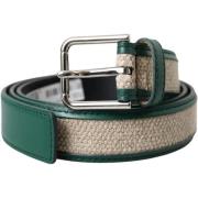 Riem D&amp;G Beige geweven leren riem met metalen gesp