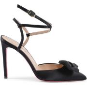 Sandalen Dee Ocleppo Strikhakken Zwarte satijnen pumps