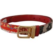 Riem D&amp;G Prachtige Majolica Patchwork gouden metalen gesp riem