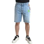 Korte Broek D&amp;G Katoenen bermuda denim short met rits en knoopslui...