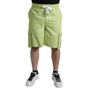 Korte Broek D&amp;G Groene Leren Cargo Shorts