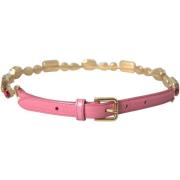 Riem D&amp;G DG Roze Leren Riem met Strass Ketting