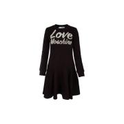 Jurk Love Moschino Dames Sweatshirt Jurk met Geborduurd Logo Zwart