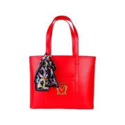 Boodschappentas Love Moschino Kunstlederen schoudertas met decoratieve...