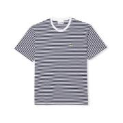 T-shirt Lacoste T-Shirt Heavy Cotton Striped - Blanc/Bleu Marine