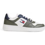 Sneakers Tommy Hilfiger Groene leren sneakers met rubberen zool